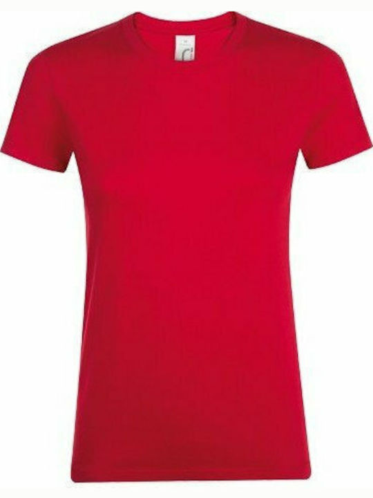 Sol's Regent Γυναικείο Διαφημιστικό T-shirt Κοντομάνικο σε Κόκκινο Χρώμα