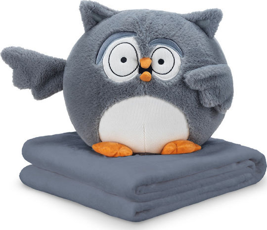 Dormeo Velvet Blanket Hoo Hoo Owl Gray 130x180cm
