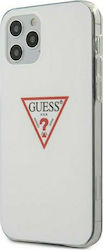 Guess Triangle Collection Plastic / Silicone Back Cover White (iPhone 12 / 12 Pro)