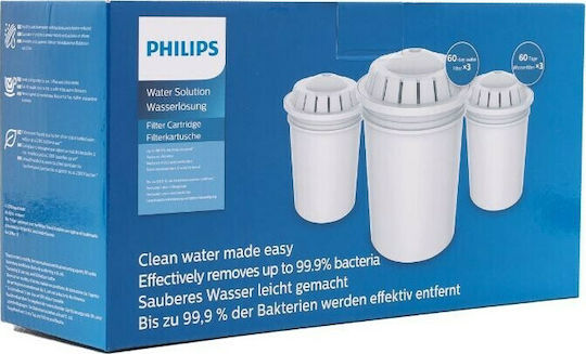 Philips Ανταλλακτικό Φίλτρο Νερού για Κανάτα από Ρητίνη 3τμχ