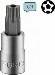 Force Cheie tubulară cu Vârf Torx și Patrat de Prindere 1/4'' Dimensiune T15x32mm 1buc