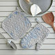 Melinen Amelia Oven Mitt and Pot Holder Set Gra...