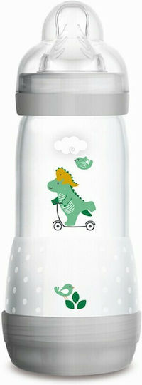Mam Plastic Baby Bottle Easy Start Anti-Colic Flow Anti-Colic with Silicone Nipple for 4+ months Gray Dinosaurs - Grey 320ml