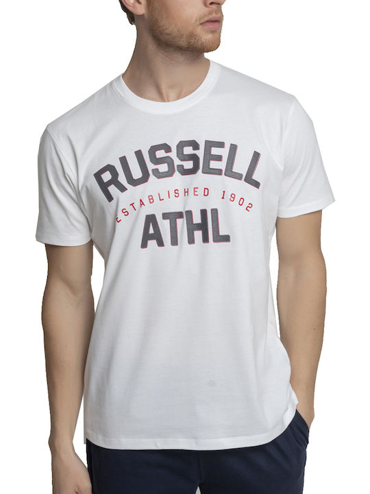 Russell Athletic Ανδρικό T-shirt Με Στάμπα Λευκό