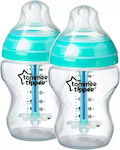 Tommee Tippee Σετ Πλαστικά Μπιμπερό Advanced Anti-Colic Κατά των Κολικών με Θηλή Σιλικόνης 260ml για 0+ μηνών 2τμχ Turquoise