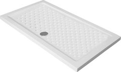 Karag Rectangular Porcelain Shower White Porcelain Flat 4 70x100x6.5cm