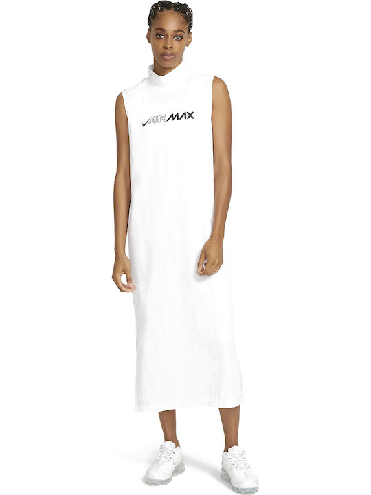 Nike Sportswear Midi Αμάνικο Αθλητικό Φόρεμα Λευκό