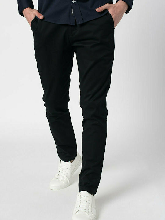 Trousers Chino Elastic in Slim Fit Black