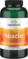 Swanson Niacin Βιταμίνη 500mg 250 κάψουλες