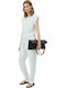Uli Women's Denim Sleeveless One-piece Suit White