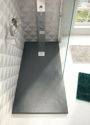Karag Rectangular Artificial Stone Shower Cemento Pietra 90x100x2.5cm