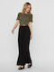 Vero Moda Hohe Taille Maxi Rock in Schwarz Farbe