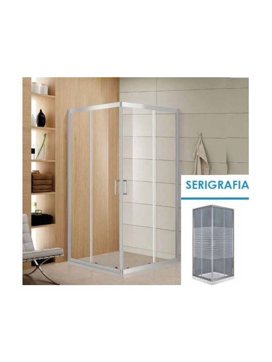 Aquarelle Venia 10 Cabin for Shower with Sliding Door 110x120x185cm Serigrafato