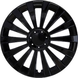 Jestic Car Hubcap Meridian 15" 1 Piece Black 001-16510
