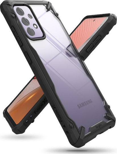 Ringke Fusion-X Back Cover Πλαστικό / Σιλικόνης με Λουράκι Μαύρο (Galaxy A72)