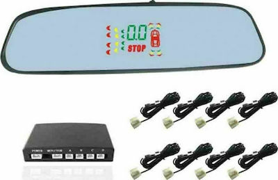 Car Mirror Parking System with Buzzer and 8 Sensors in Black Colour