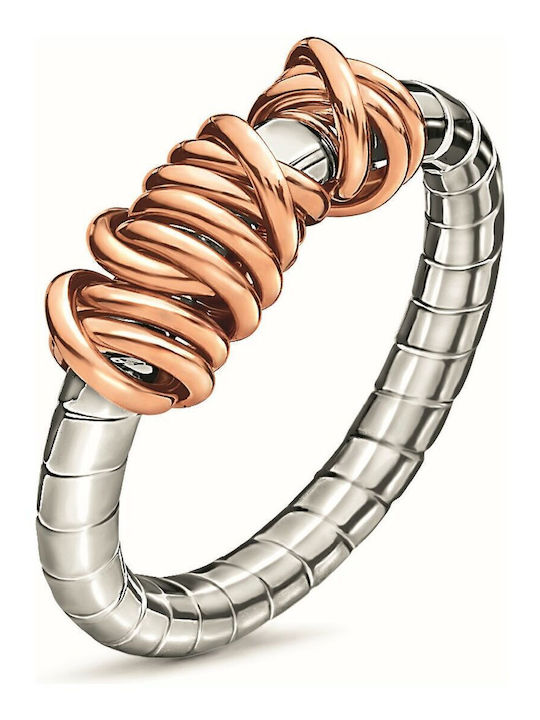 Folli Follie Ring made of Steel Gold Plated