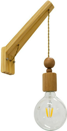GloboStar Novo Vintage Lampa De Perete Cu Bază De Bec E27 Bej 27x65x65cm