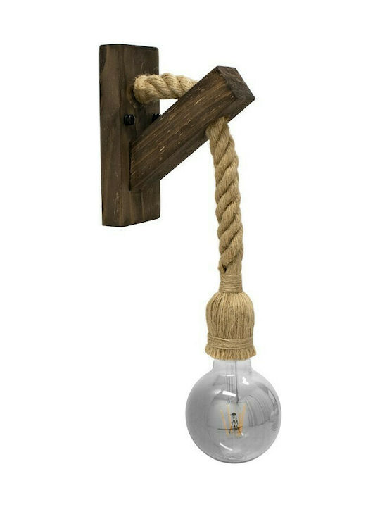 GloboStar Vanity Vintage Wandleuchte mit E27 Lampenbirnensockel Braune 15x30x30cm