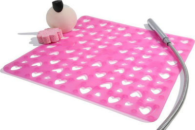 Dimitracas Octopus Hearts Shower Mat with Suction Cups Pink 54x54cm