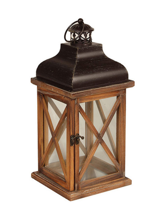 Keskor Lantern Wooden Floor Brown 18x18x41εκ. 1pcs