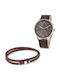 Tommy Hilfiger Ceas Cronograf Baterie cu Maro Curea de piele