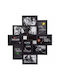 3D Photo Frame Multi Wall 10 Photos Plastic With Black Frame