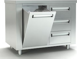 Inox Dobros Ερμάριο με Ανοιγόμενες Πόρτες & Συρτάρια 110x70x87cm Inox Dobros Ερμάριο με Ανοιγόμενες Πόρτες & Συρτάρια 110x70x87cm