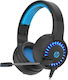 HP DHE-8011UM Over Ear Gaming Headset with Connection 2x3.5mm / USB Blue