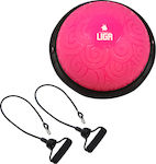 Liga Sport Balance Ball with Bands Pink Height 17cm with Diameter 46cm