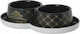 Moderna Luxurious Plastic Bowl Food & Water for Dog & Cat with Base 2x 350ml in Black Color
