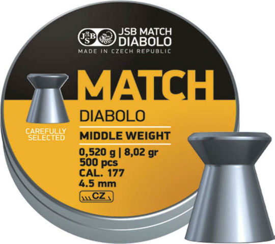 JSB Match Diabolo Match Diabolo Yellow Middle Weight Пелети Аерогън 4.5mm 500pcs 500pcs 5270