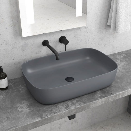 Karag Надеждна мивка Порцелан 60x39x14.5см Сив мат Karag Надеждна мивка Порцелан 60x39x14.5см Сив мат