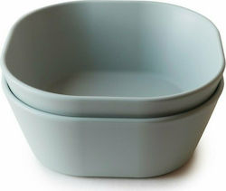 Mushie Baby Food Bowl made of Silicone Sage 2pcs