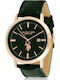 U.S. Polo Assn. Oliver Ανδρικό Ρολόι 40mm Μπαταρίας με Πράσινο Δερμάτινο Λουράκι