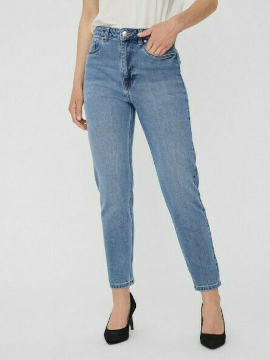 Vero Moda High Waist Women's Jean Trousers in Loose Fit Light Blue Denim