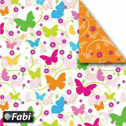 Fabi Cardboard Floral Double Sided με Πεταλούδες 50x70cm