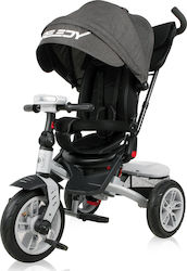 Lorelli Speedy 360º Kids Tricycle Convertible With Air Wheels, Sunshade, Push Handle & Storage Basket for 1-3 Years Black