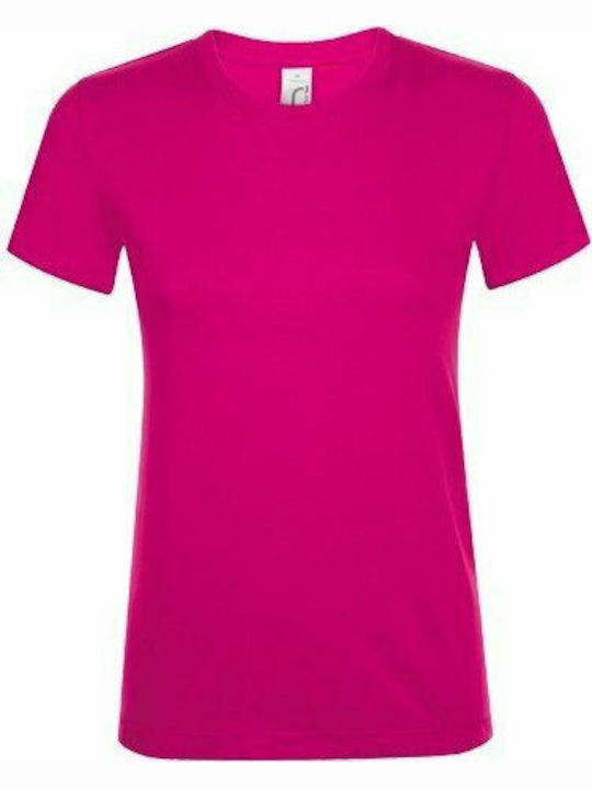 Sol's Regent Γυναικείο Διαφημιστικό T-shirt Κοντομάνικο σε Φούξια Χρώμα