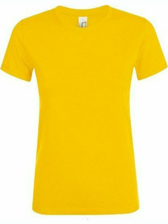Sol's Regent Γυναικείο Διαφημιστικό T-shirt Κοντομάνικο σε Κίτρινο Χρώμα