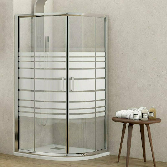 Karag New Flora 200 Καμπίνα Ντουζιέρας Ημικυκλική με Συρόμενη Πόρτα 80x80x180cm Serigrafato Karag New Flora 200 Καμπίνα Ντουζιέρας Ημικυκλική με Συρόμενη Πόρτα 80x80x180cm Serigrafato