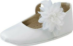 Gorgino White Baptism Leather Soft Sole Pumps