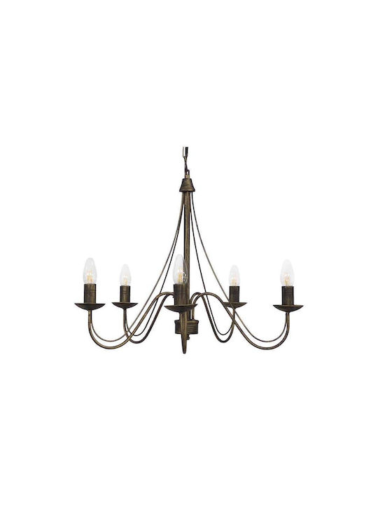 Heronia S-11 5/L BR Candelabru 5xE14 cu Lumânări Bronz 01-0259