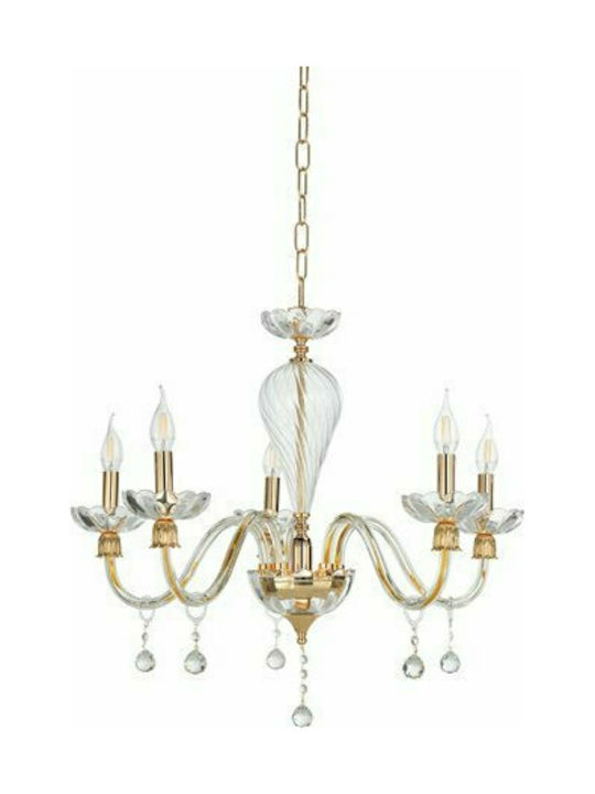 Ondaluce Chandelier Candlestick 5xE14 Gold LP.ROXANNE/5