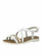 Jana Leather Women's Flat Sandals In White Colour 8-28115-26 100