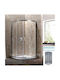 Aquarelle Crete 20 Καμπίνα Ντουζιέρας Ημικυκλική με Συρόμενη Πόρτα 80x80x180cm Serigrafato