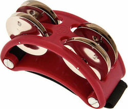 Latin Percussion LP188 Rot Kunststoff Fußtamburin mit doppelter Reihe von Zils