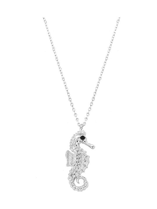 Seahorse necklace Made of steel - Silver