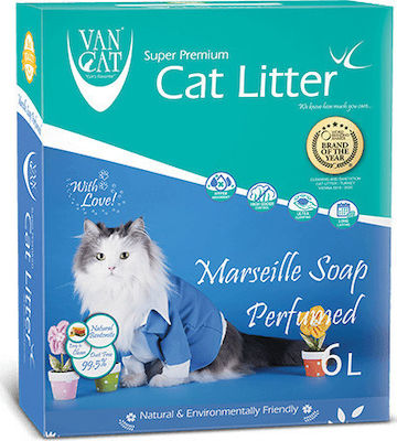 Van Cat Perfumed Clumping Odour Control Cat Litter Marseille Soap 6lt