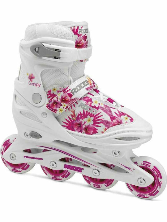 Roces Compy 9.0 Adult/Kids Adjustable Inline Rollers White